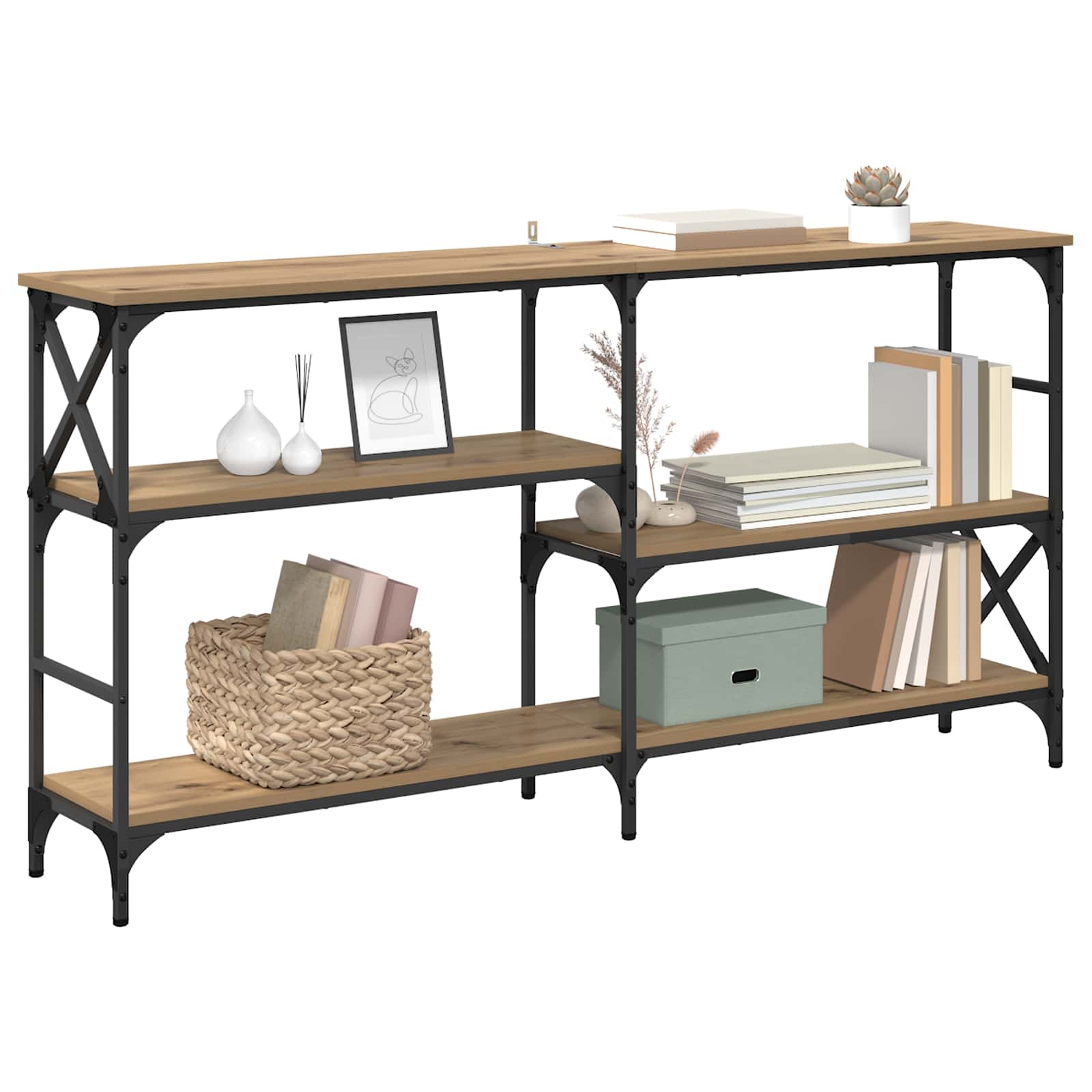 Table console Chêne artisanal 150 x 29 x 76,5 cm - XIOS