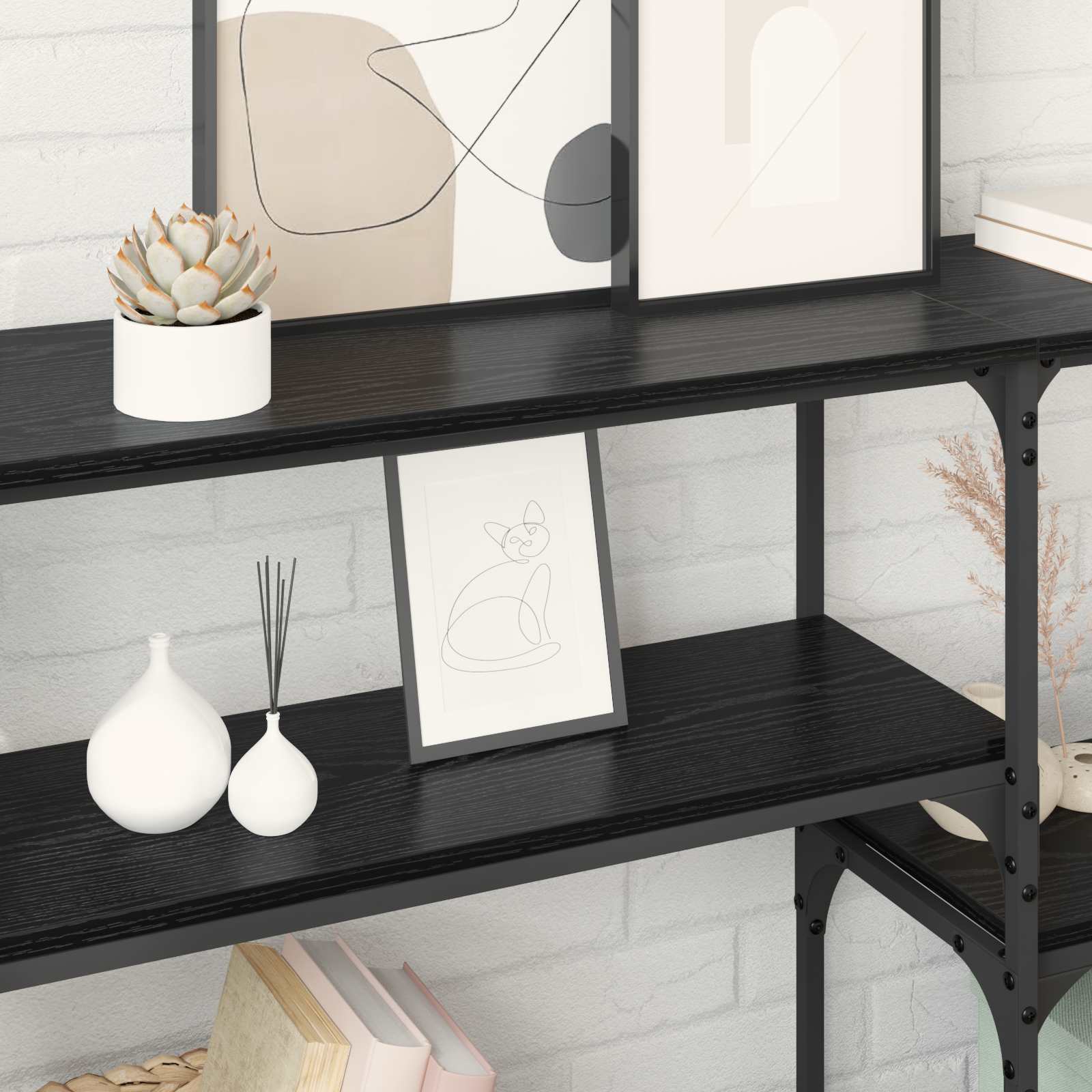 Table console Chêne noir 150 x 29 x 76,5 cm Bois d'ingénierie - XIOS
