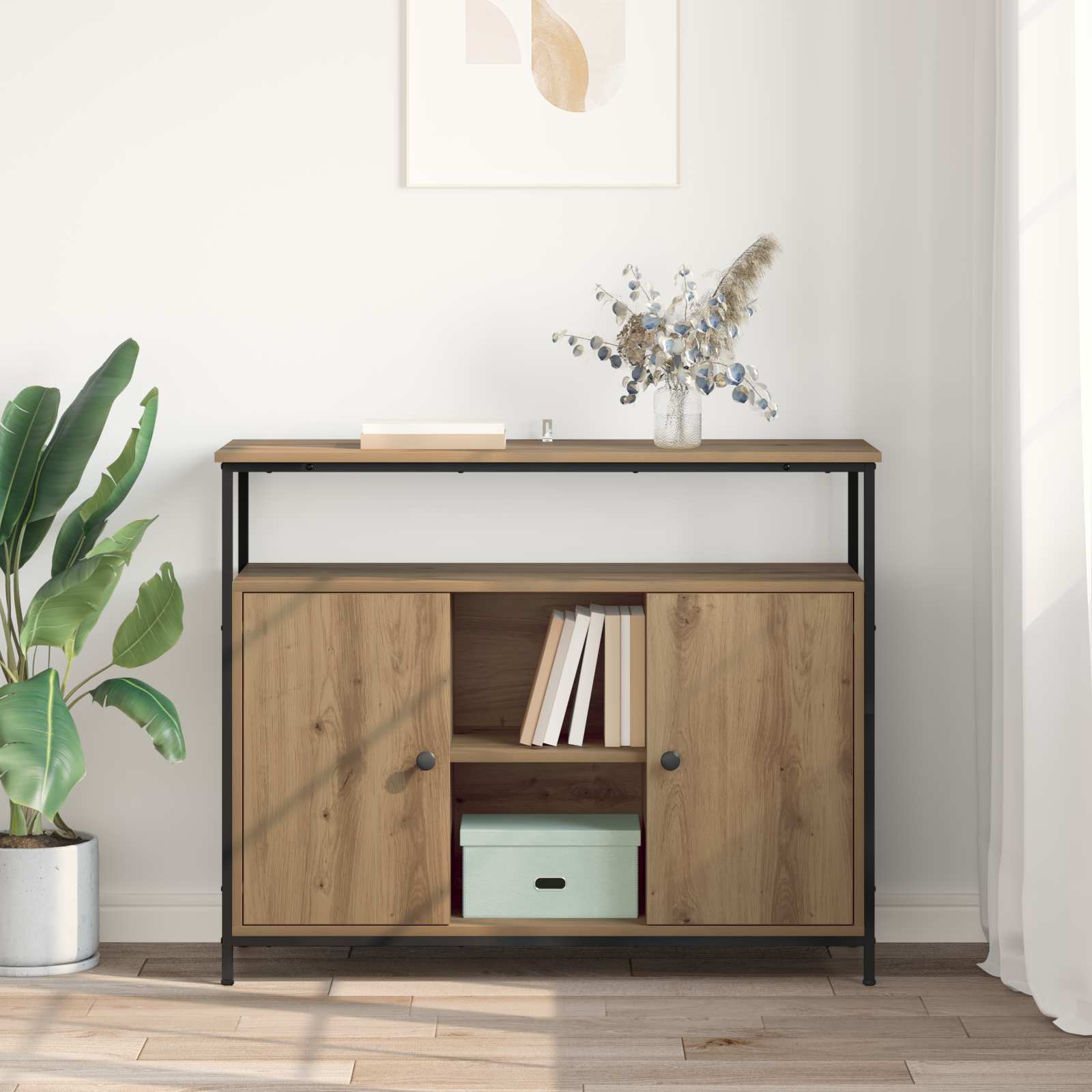 Buffet Chêne artisanal 100 x 35 x 80 cm Bois d'ingénierie - XIOS