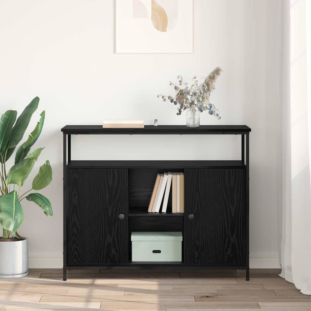 Buffet Chêne noir 100 x 35 x 80 cm Bois d'ingénierie - XIOS