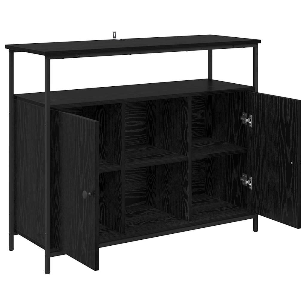 Buffet Chêne noir 100 x 35 x 80 cm Bois d'ingénierie - XIOS