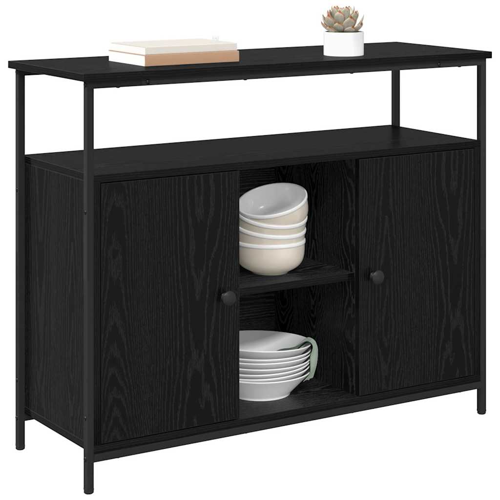 Buffet Chêne noir 100 x 35 x 80 cm Bois d'ingénierie - XIOS