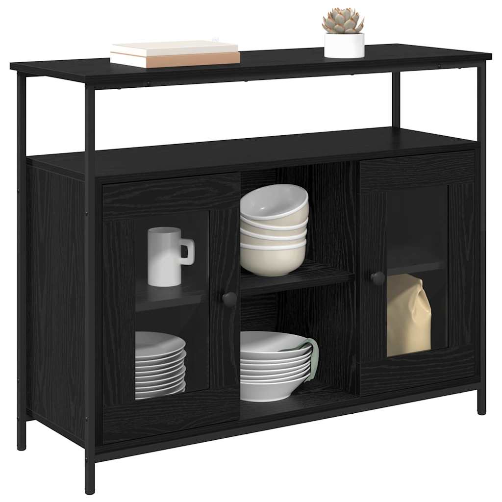 Buffet Chêne noir 100 x 35 x 80 cm Bois d'ingénierie - XIOS