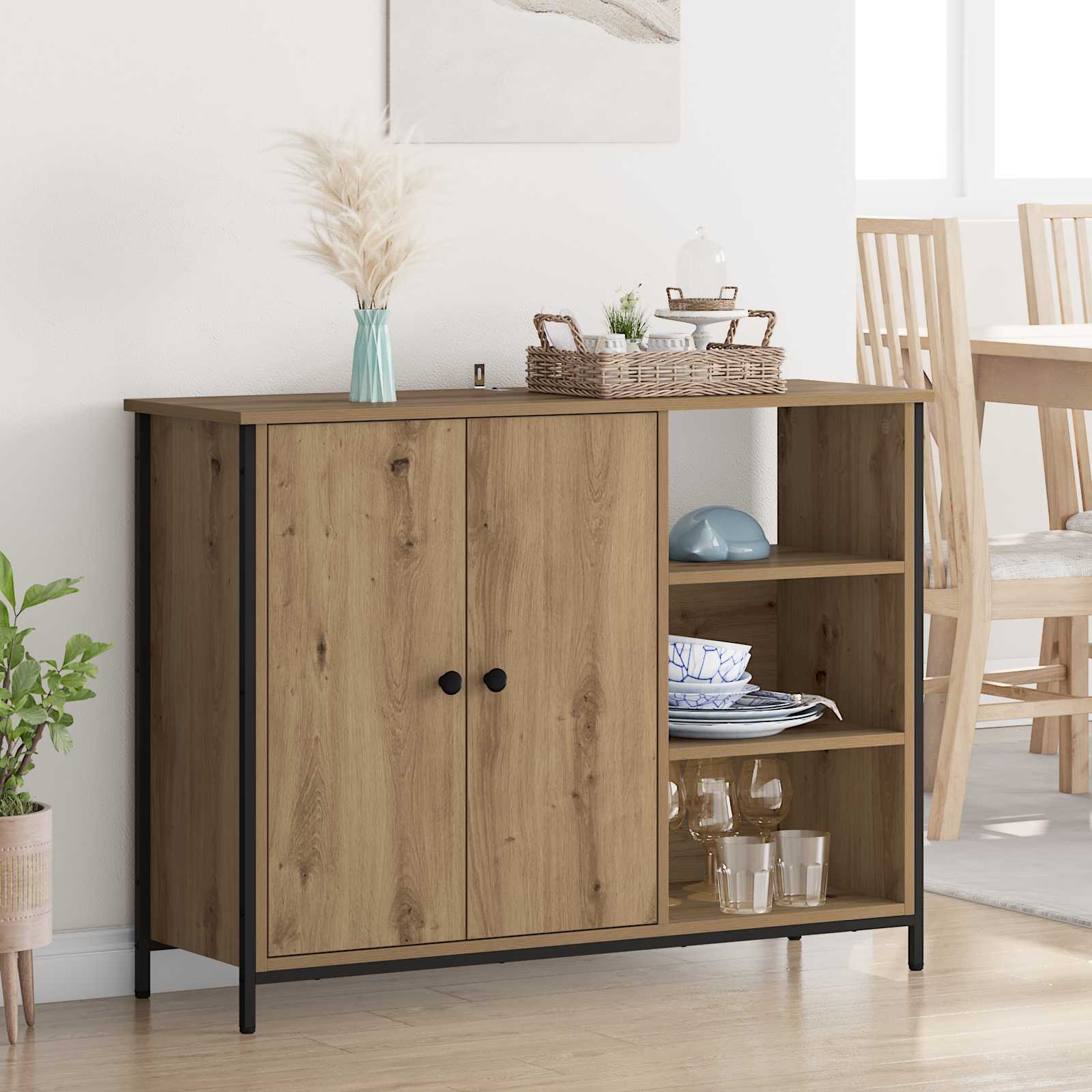 Buffet Chêne artisanal 100 x 33 x 75 cm Bois d'ingénierie - XIOS