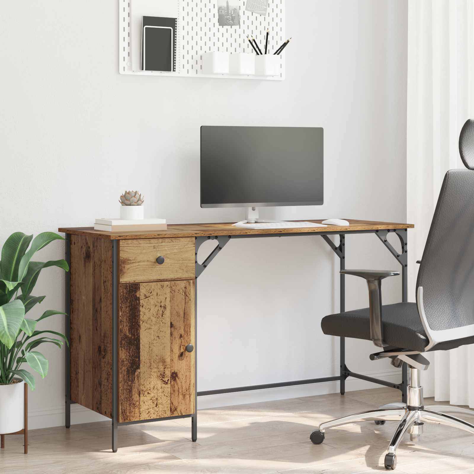 Bureau d'ordinateur avec tiroir Bois Ancien 131 x 48 x 75 cm - XIOS