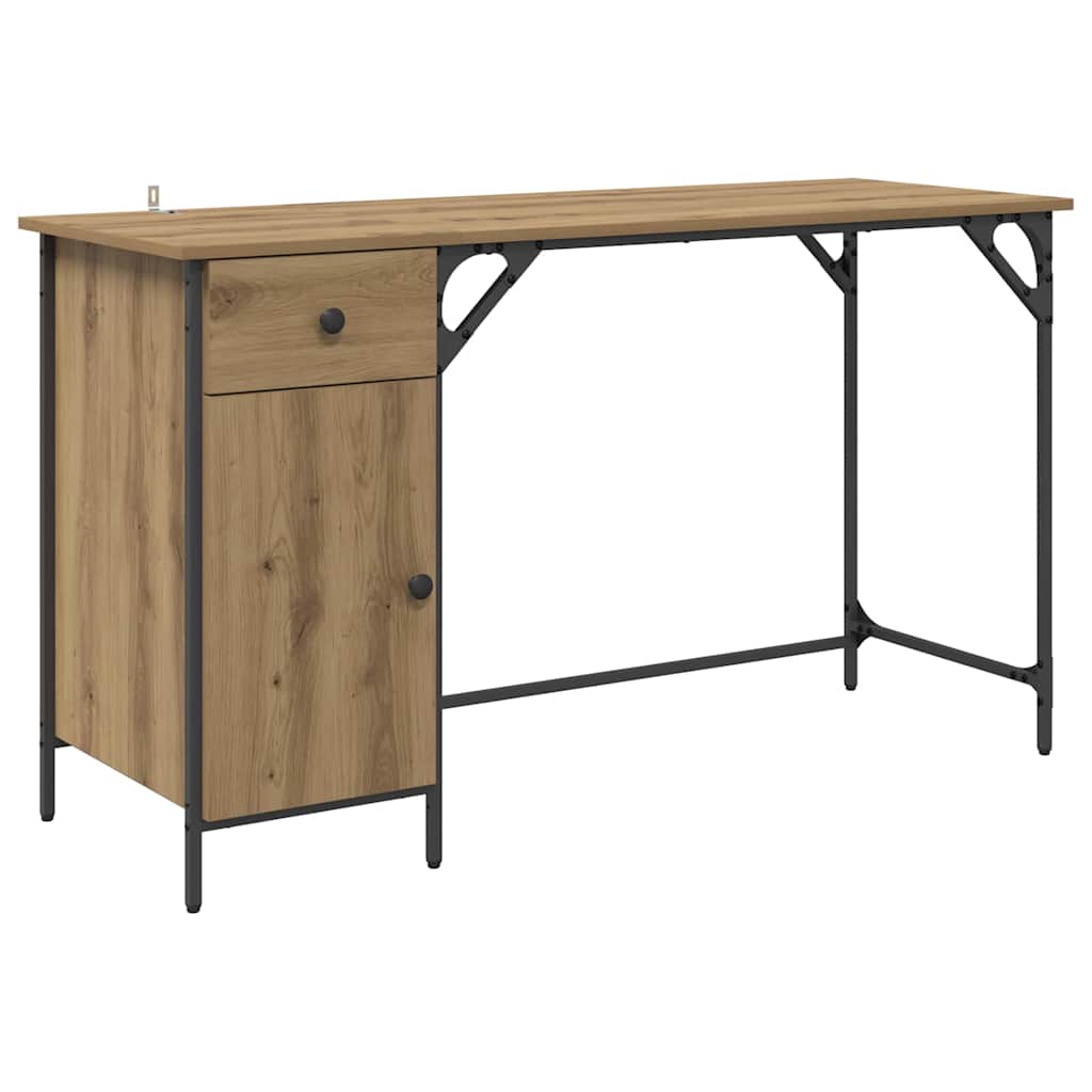Bureau d'ordinateur Chêne artisanal 131 x 48 x 75 cm - XIOS