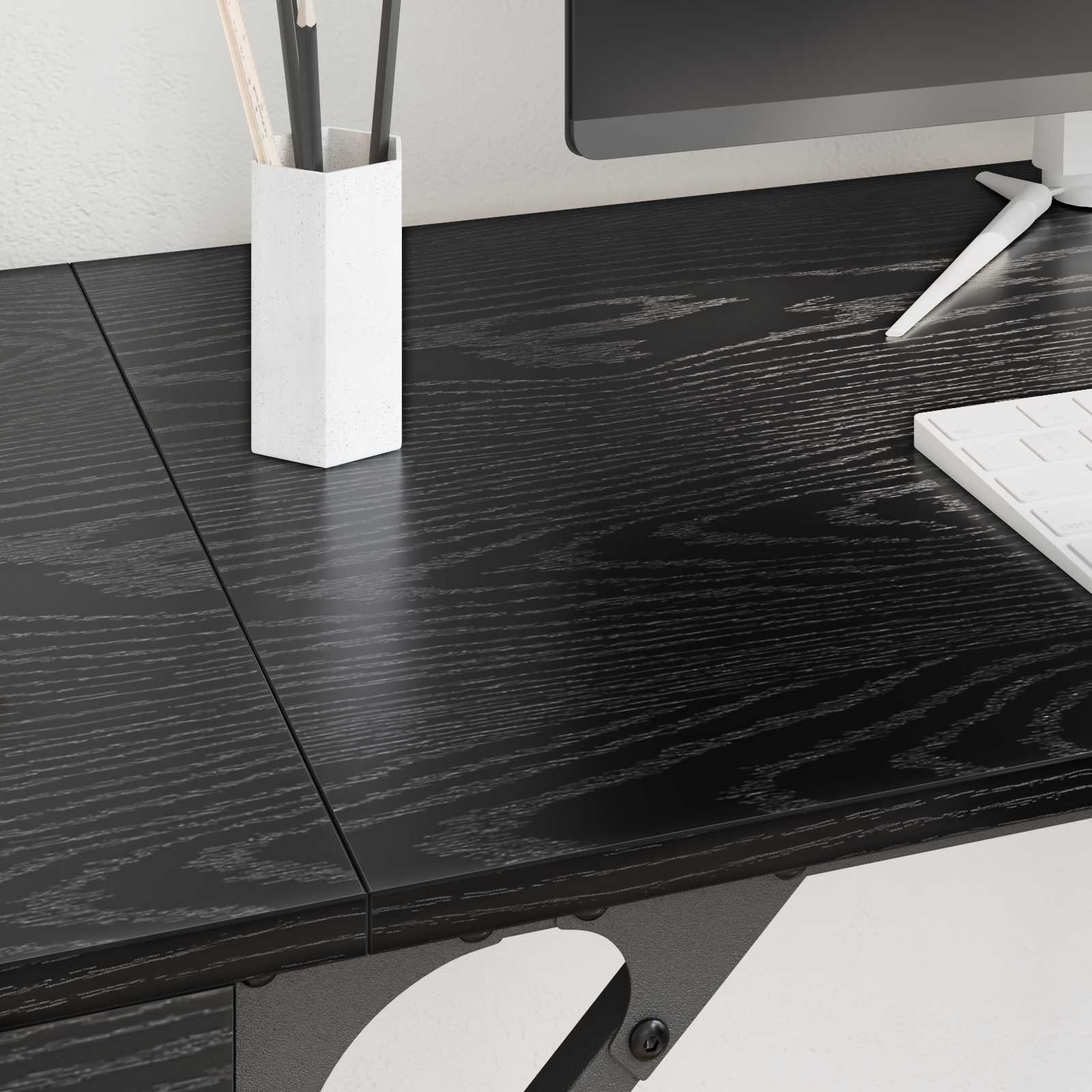 Bureau d'ordinateur avec tiroir Chêne noir 131 x 48 x 75 cm - XIOS