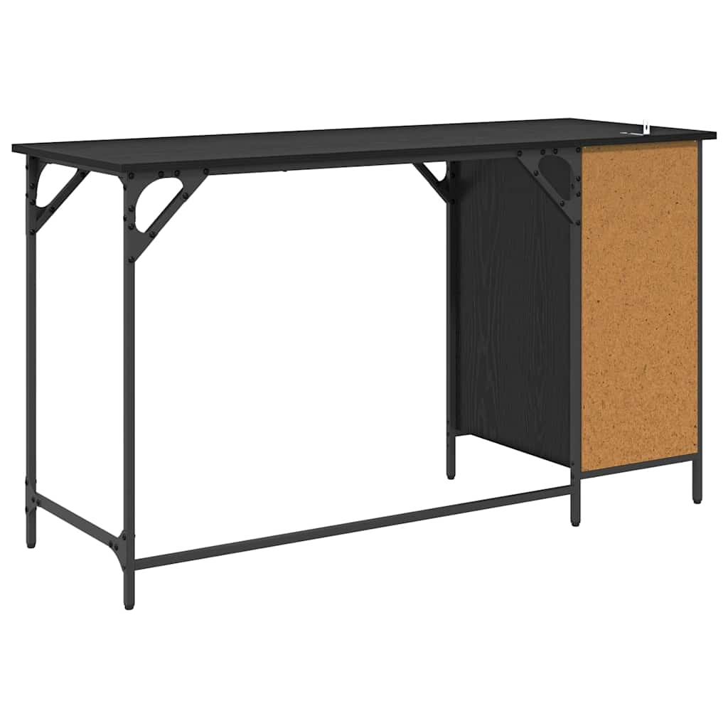 Bureau d'ordinateur avec tiroir Chêne noir 131 x 48 x 75 cm