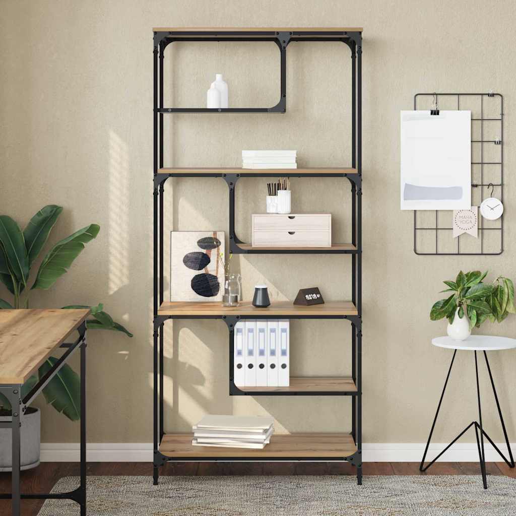 Bibliothèque chêne artisanal 81 x 36 x 176 cm Bois d'ingénierie - XIOS