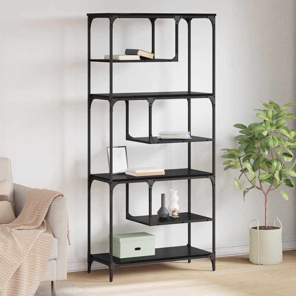 Bibliothèque Chêne noir 81 x 36 x 176 cm Bois d'ingénierie - XIOS