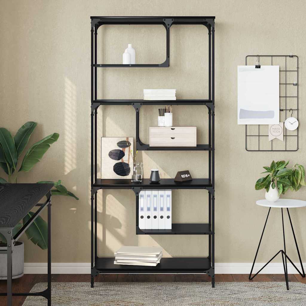 Bibliothèque Chêne noir 81 x 36 x 176 cm Bois d'ingénierie - XIOS