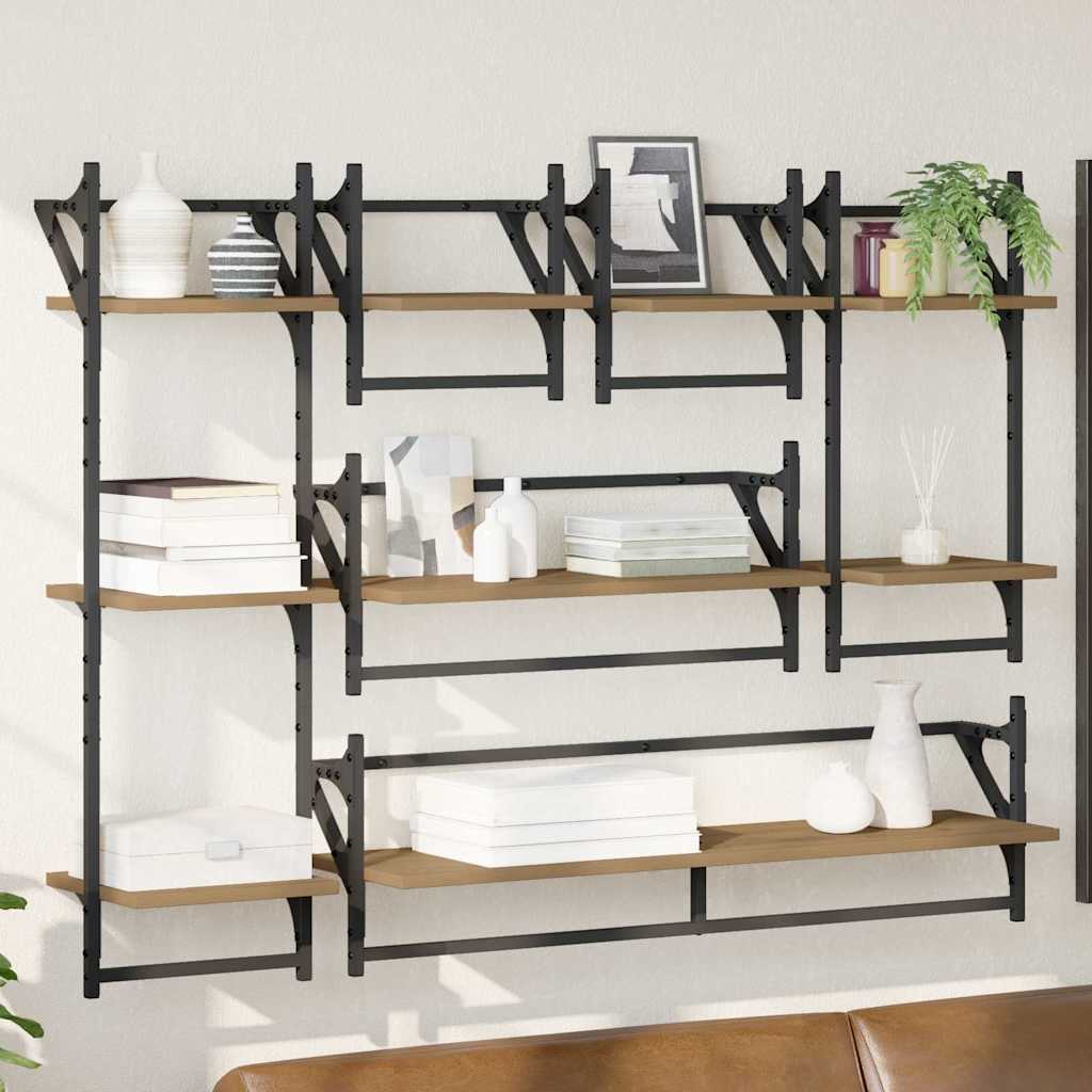 Ensemble d'étagères murales avec étagère 6 pcs Chêne artisanal - XIOS