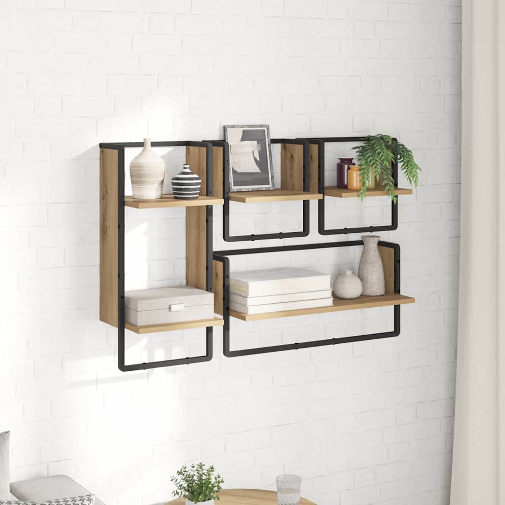 Ensemble d'étagères murales avec étagère 4 pcs Chêne artisanal - XIOS