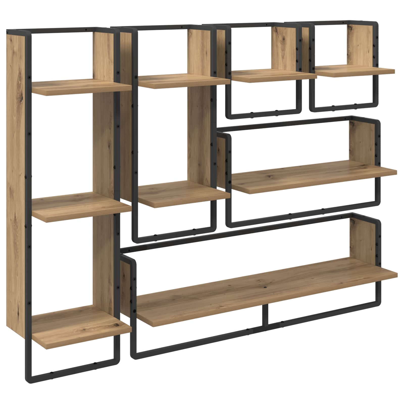 Ensemble d'étagères murales avec étagère 6 pcs Chêne artisanal - XIOS