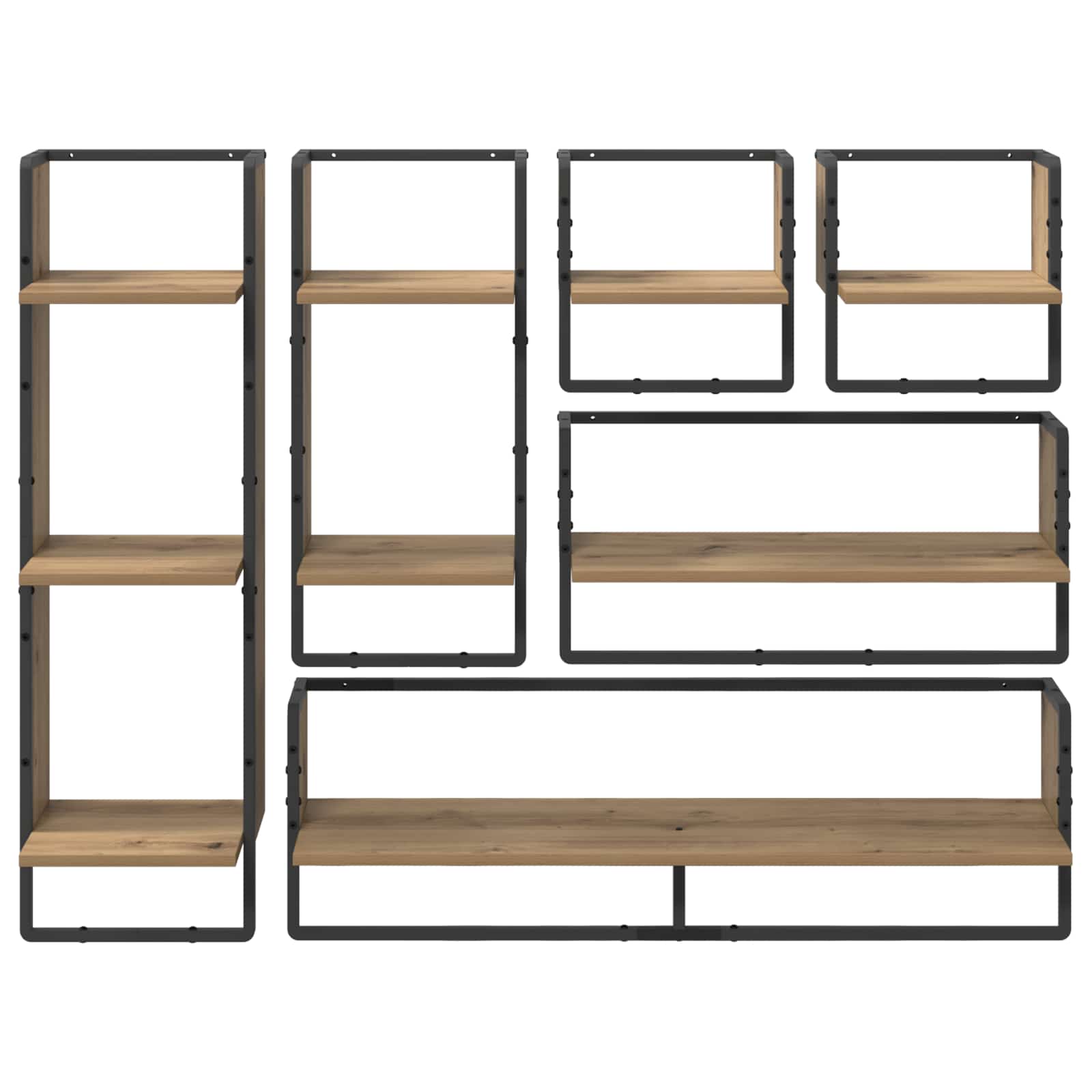 Ensemble d'étagères murales avec étagère 6 pcs Chêne artisanal - XIOS