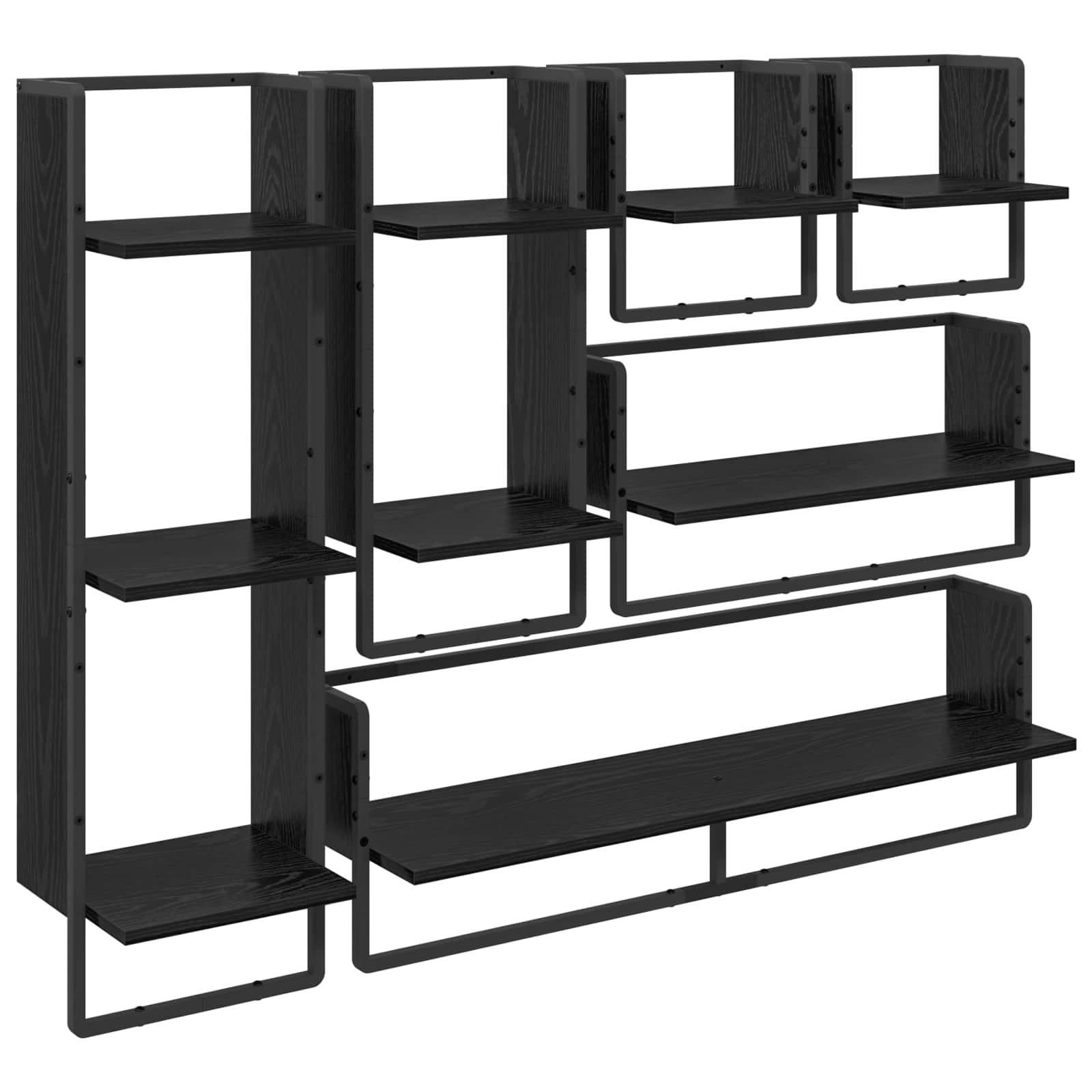 Ensemble d'étagères murales 6 pcs Chêne noir 100 x 25 x 30 cm - XIOS