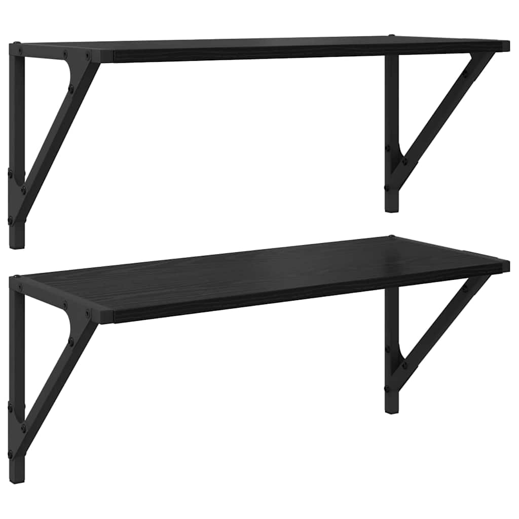 Étagères Murales 2 pcs Chêne noir 60 x 25 x 25,5 cm - XIOS