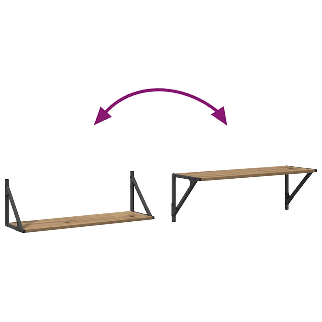 Étagères Murales 2 pcs Chêne artisanal 80 x 25 x 25,5 cm - XIOS