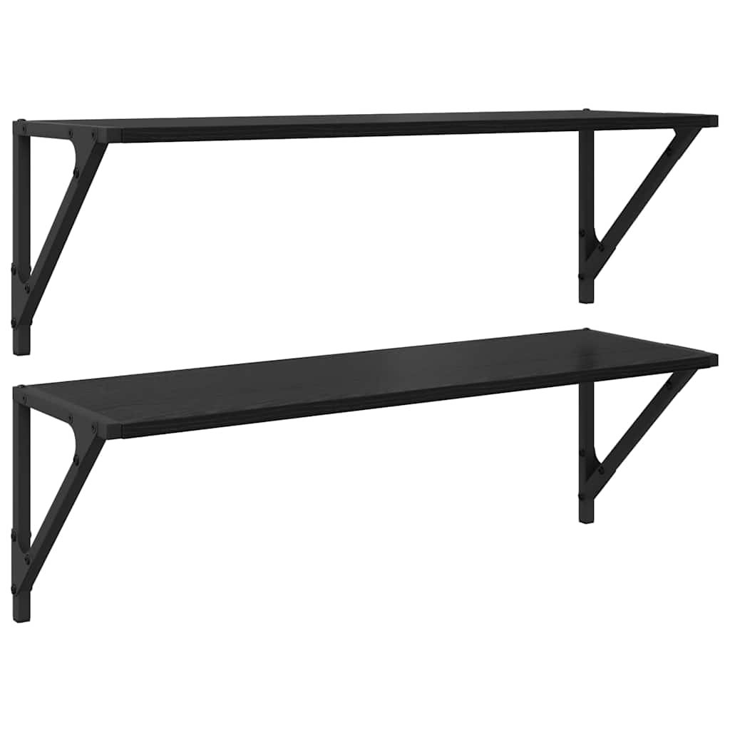 Étagères Murales 2 pcs Chêne noir 80 x 25 x 25,5 cm - XIOS