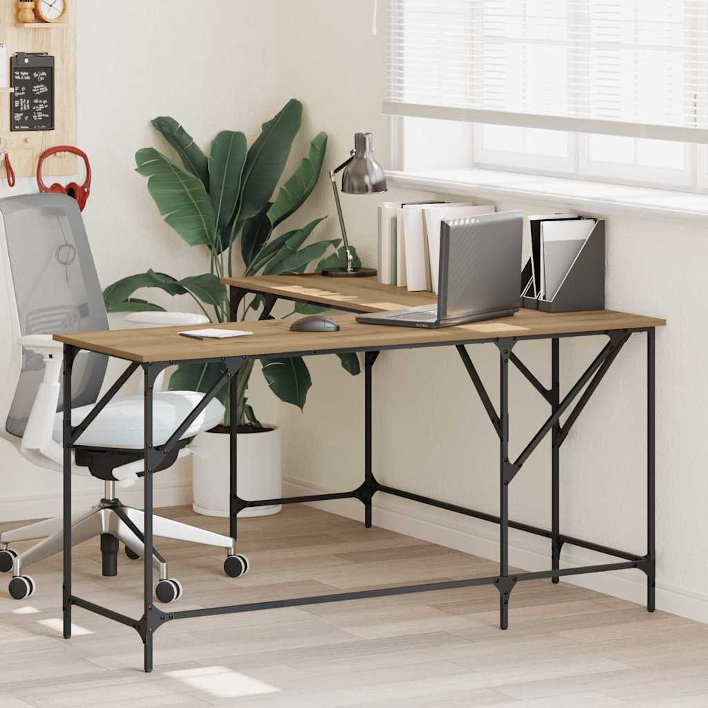 Bureau Chêne artisanal 149 x 149 x 75 cm Bois d'ingénierie - XIOS