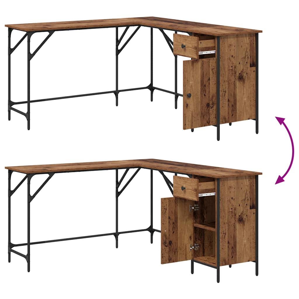 Bureau Bois Ancien 141 x 141 x 75 cm Bois d'ingénierie - XIOS