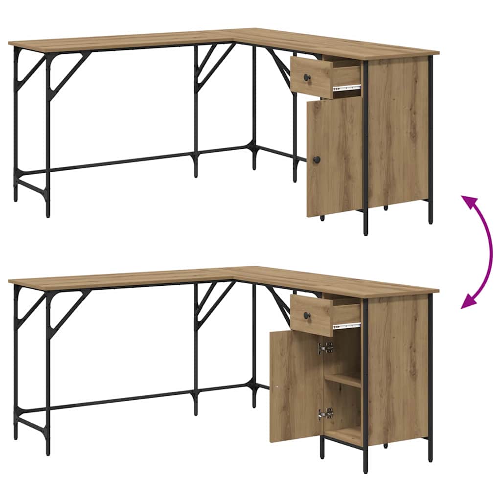 Bureau Chêne artisanal 141 x 141 x 75 cm Bois d'ingénierie - XIOS