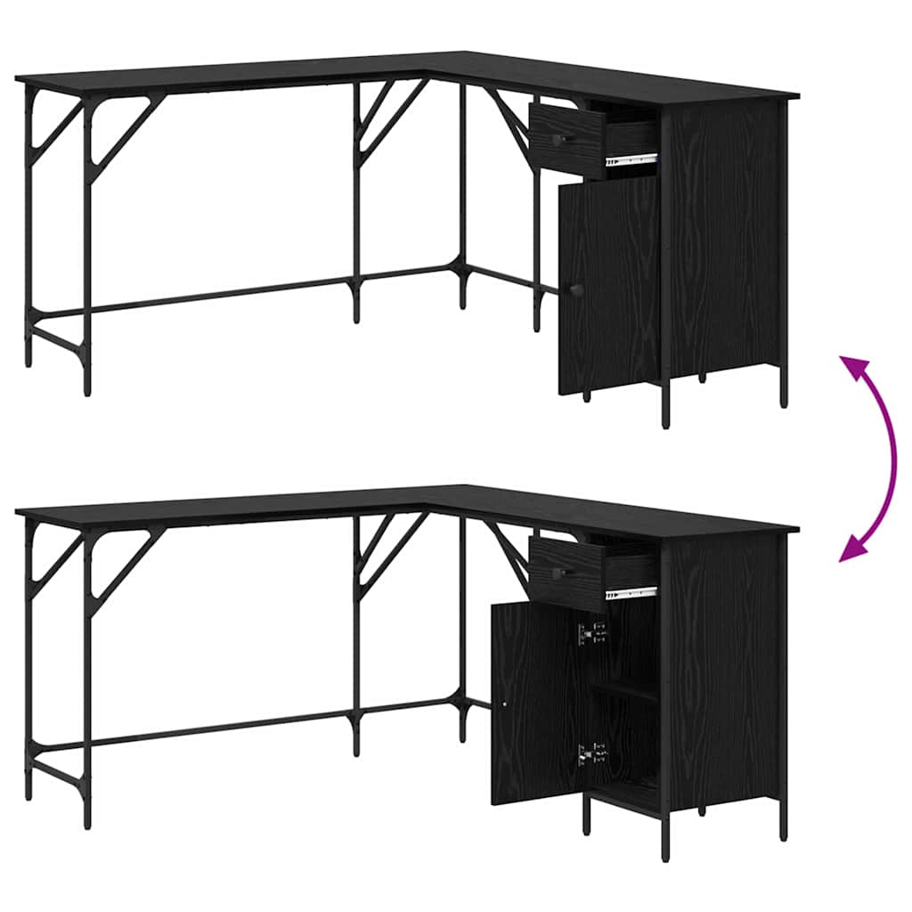 Bureau Chêne noir 141 x 141 x 75 cm Bois d'ingénierie - XIOS