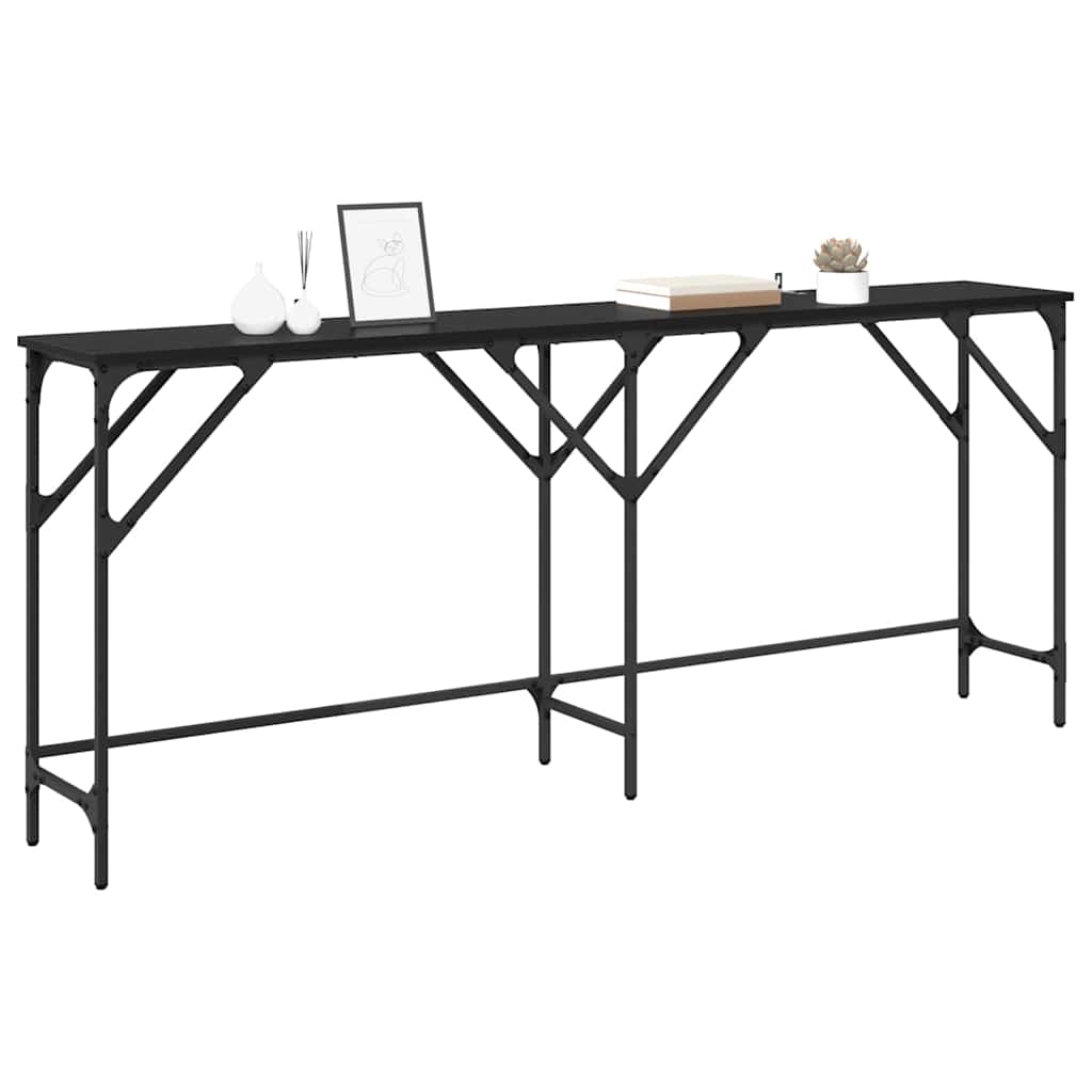 Table console Chêne noir 180 x 29 x 75 cm Bois d'ingénierie - XIOS