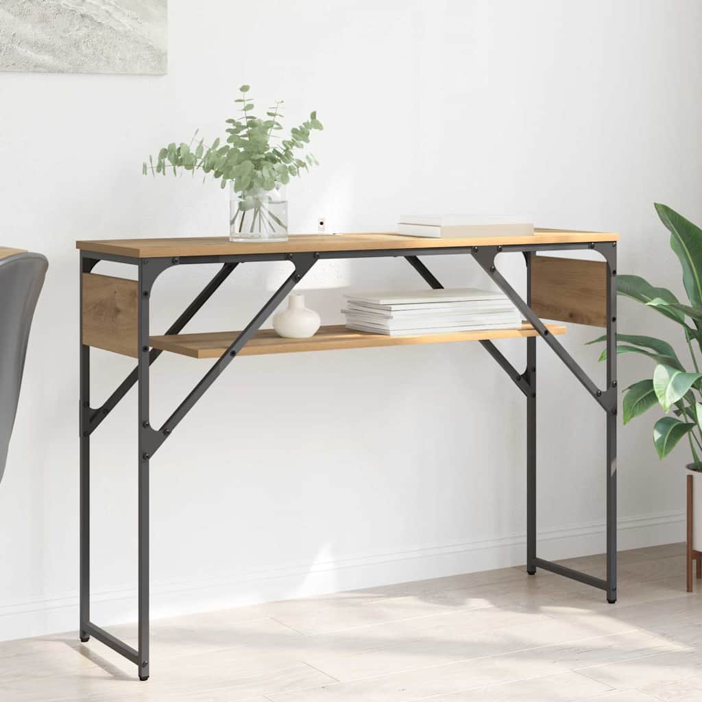 TableConsole Chêne artisanal 105x30x75cm Bois d'ingénierie - XIOS