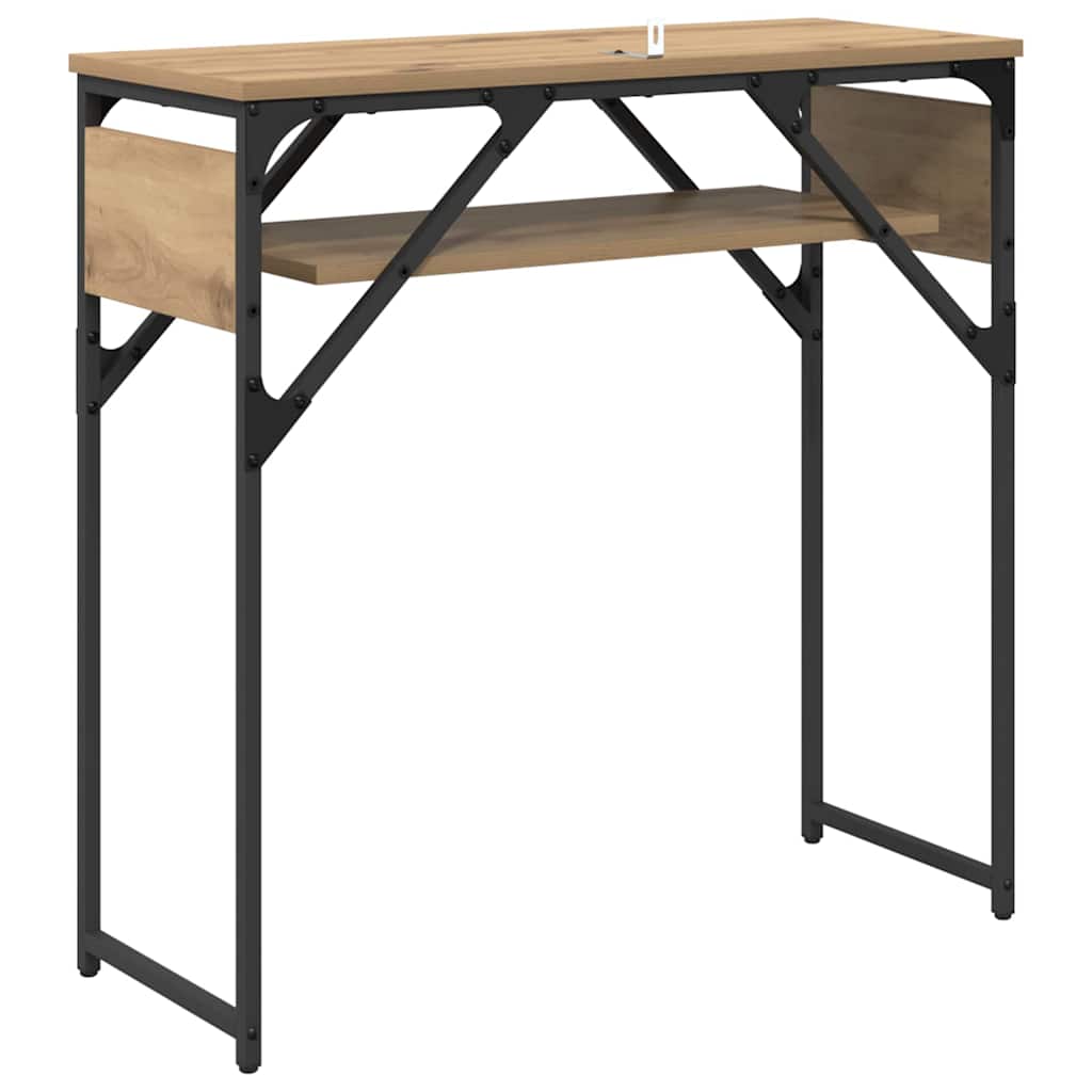 TableConsole chêne artisanal 75x30x75cm Bois d'ingénierie - XIOS