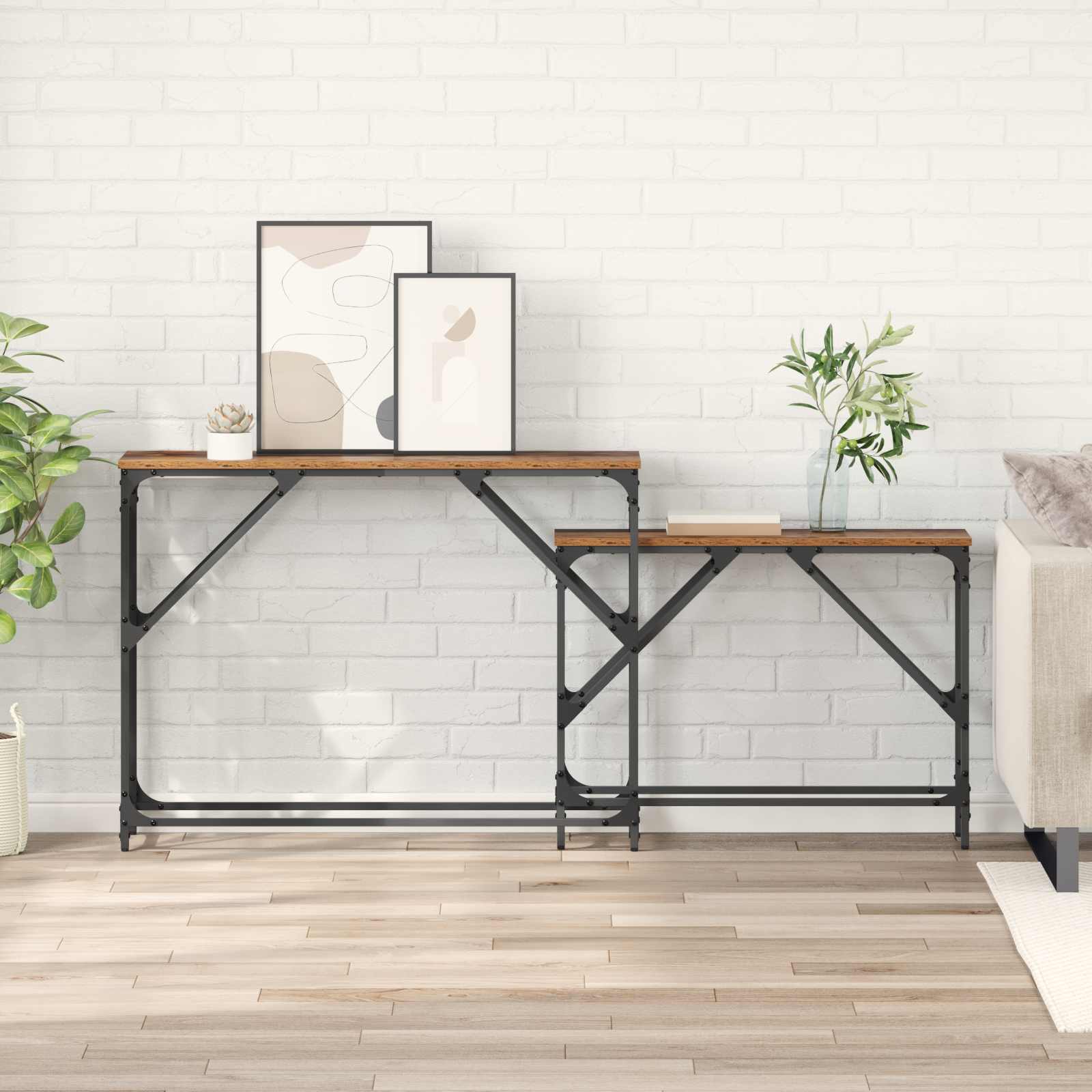 Table console 2 pcs Bois Ancien 100 x 28 x 75 cm - XIOS