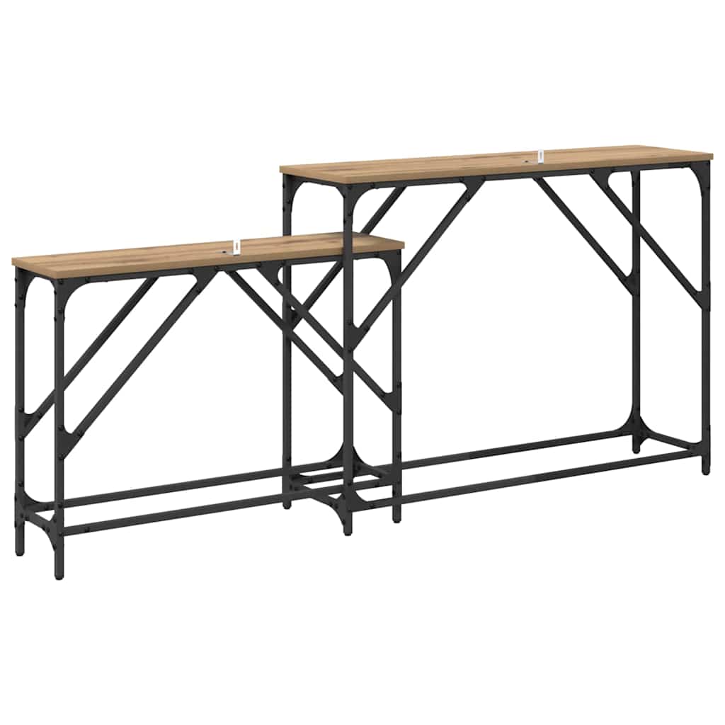Table console 2 pcs Chêne artisanal 100 x 28 x 75 cm - XIOS