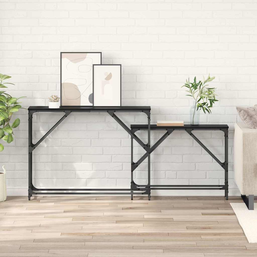 Table console 2 pcs Chêne noir 100 x 28 x 75 cm - XIOS