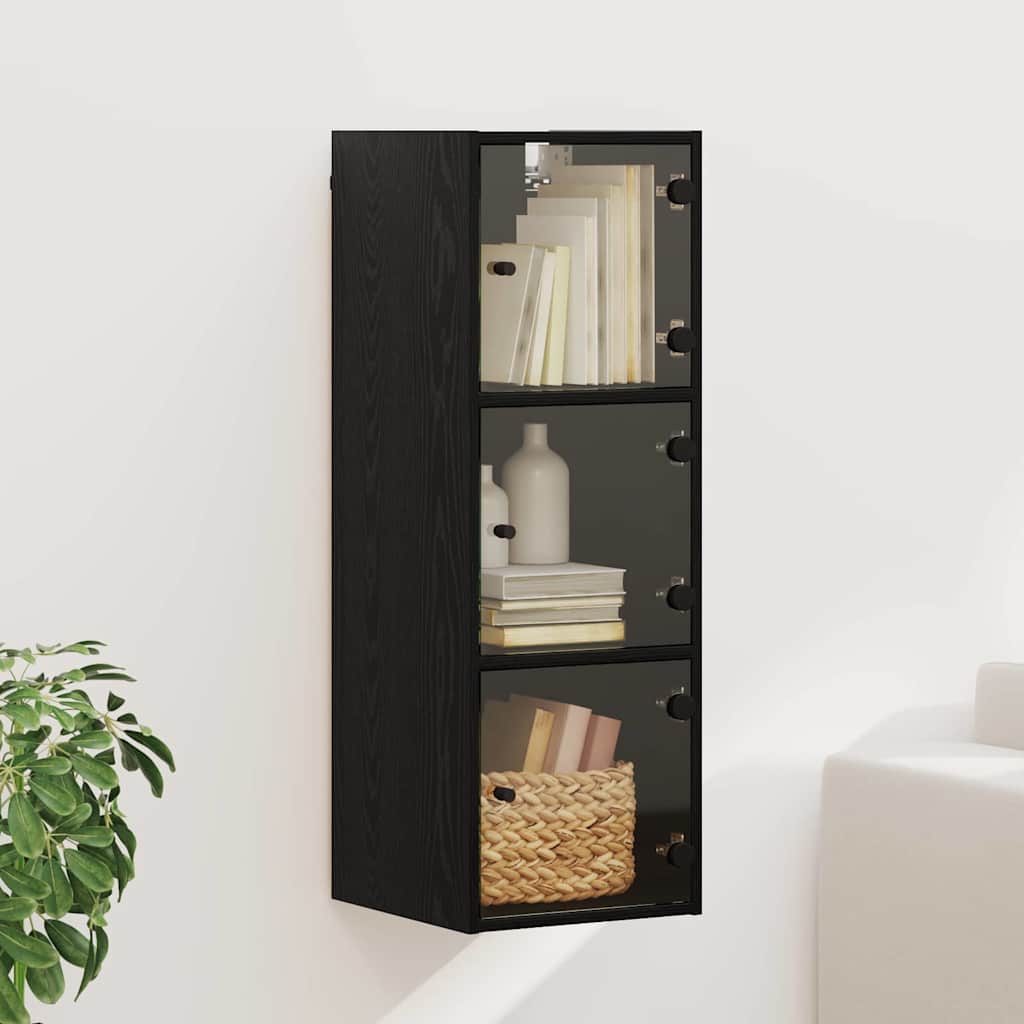 Meuble mural Chêne noir 35 x 37 x 102 cm Bois d'ingénierie - XIOS