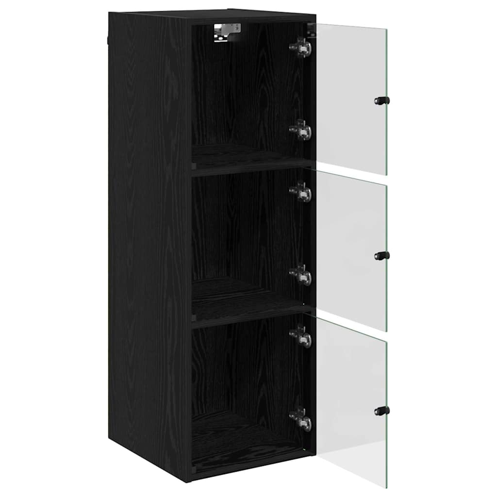 Meuble mural Chêne noir 35 x 37 x 102 cm Bois d'ingénierie - XIOS