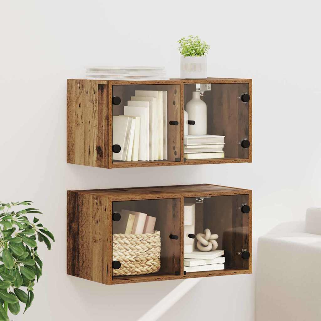 Cabinets muraux Montage mural 2 pcs Bois Ancien 68 x 37 x 35 cm - XIOS