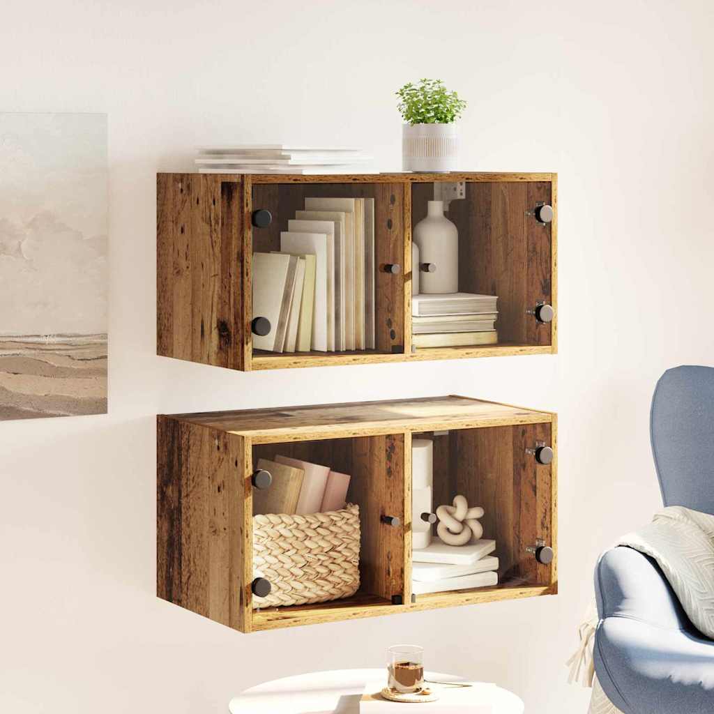 Cabinets muraux Montage mural 2 pcs Bois Ancien 68 x 37 x 35 cm - XIOS
