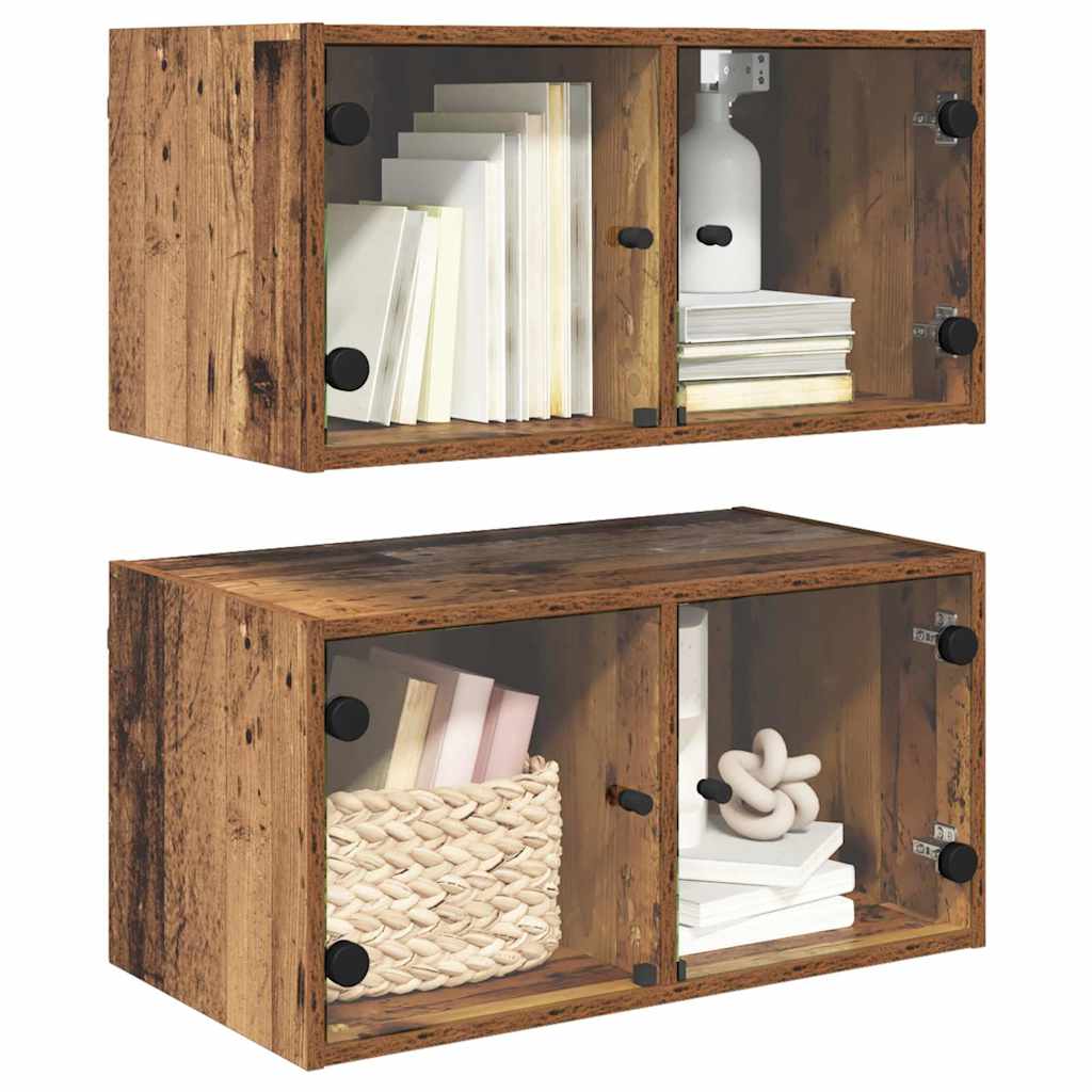 Cabinets muraux Montage mural 2 pcs Bois Ancien 68 x 37 x 35 cm - XIOS