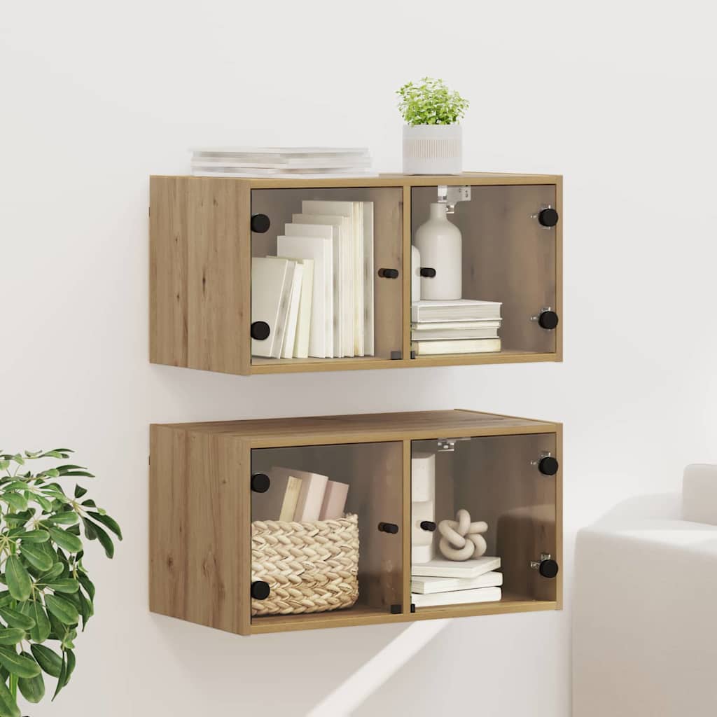 Cabinets muraux 2 pcs Chêne artisanal 68 x 37 x 35 cm - XIOS