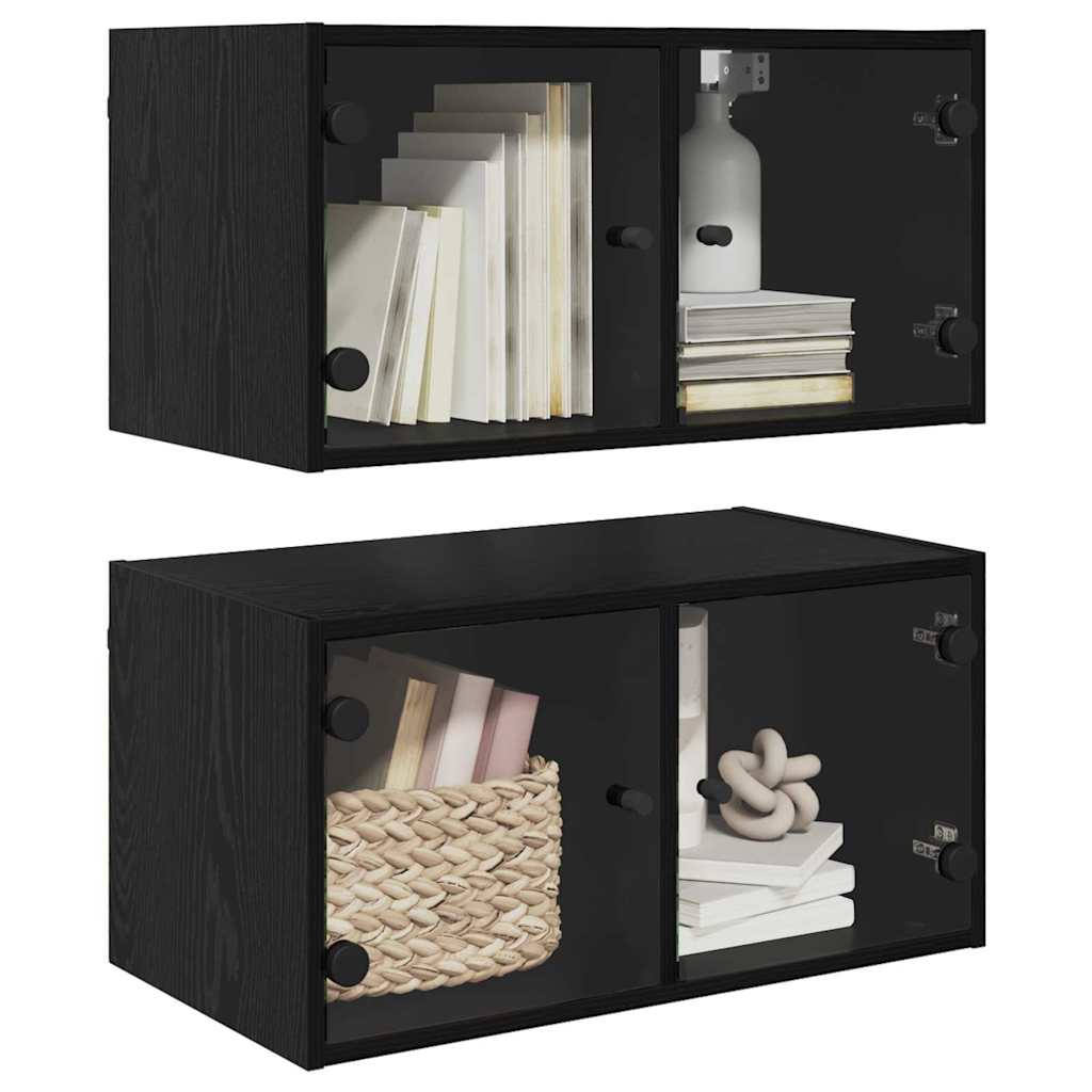Cabinets muraux Montage mural 2 pcs Chêne noir 68 x 37 x 35 cm - XIOS