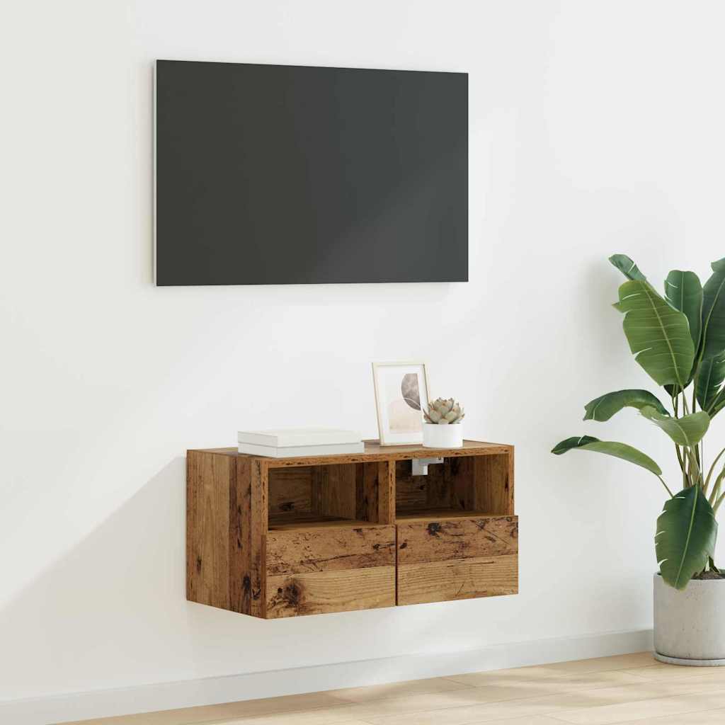 Meuble TV mural Bois Ancien 60 x 30 x 30 cm Bois d'ingénierie - XIOS