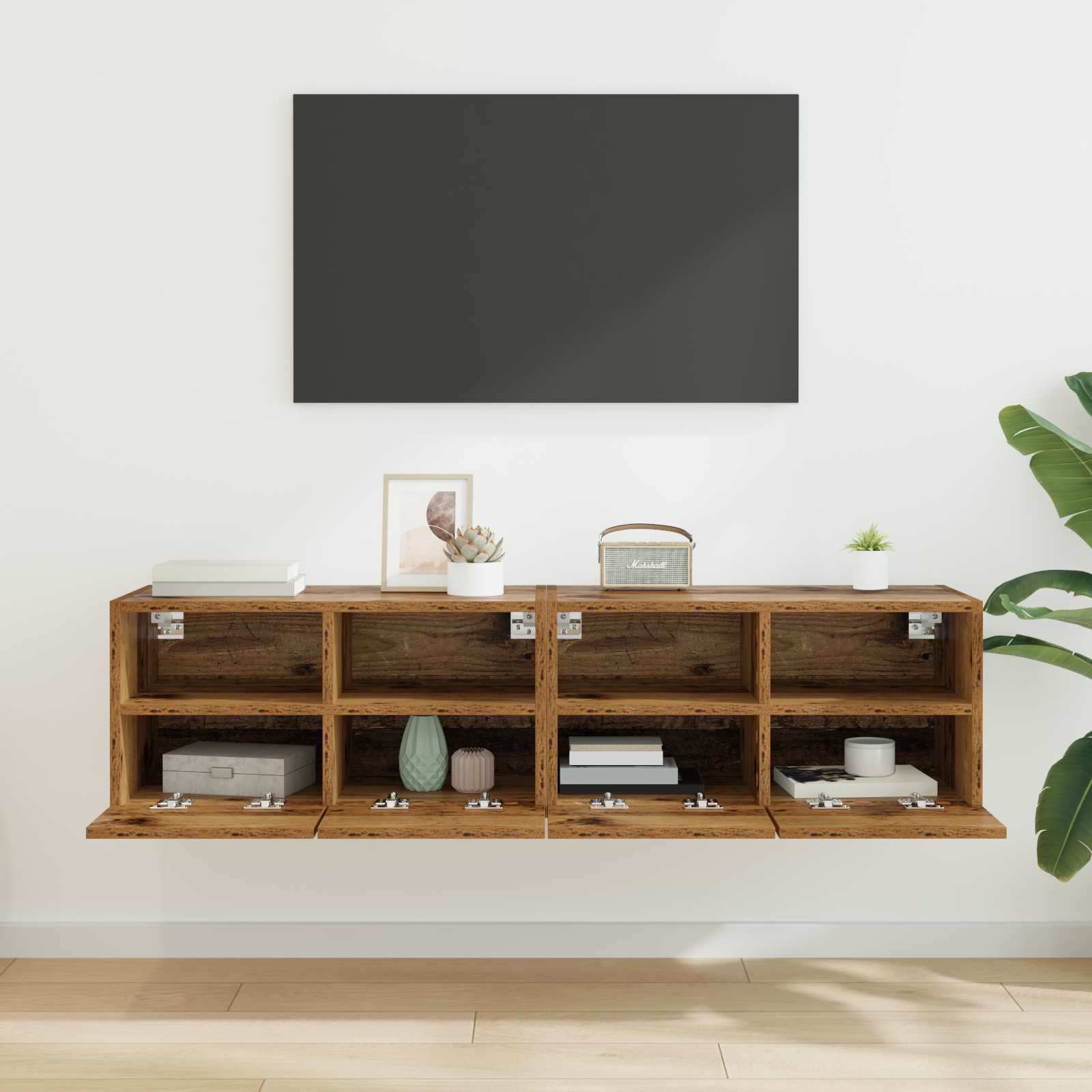 Meubles TV muraux 2 pcs Bois Ancien 60 x 30 x 30 cm - XIOS