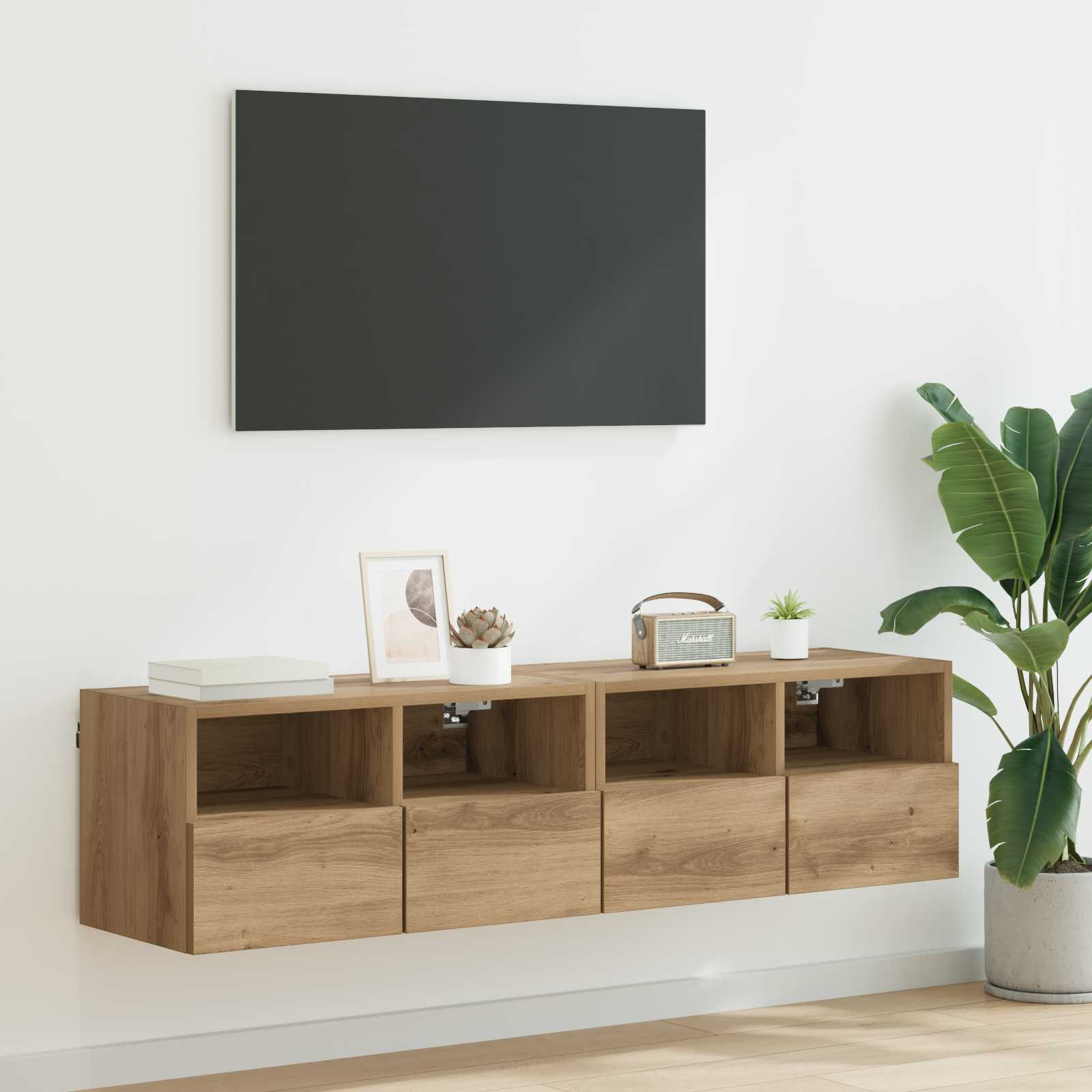 Meubles TV muraux 2 pcs Chêne artisanal Bois d'ingénierie - XIOS