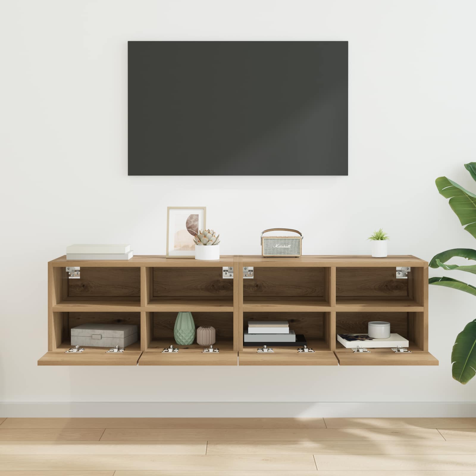 Meubles TV muraux 2 pcs Chêne artisanal Bois d'ingénierie - XIOS