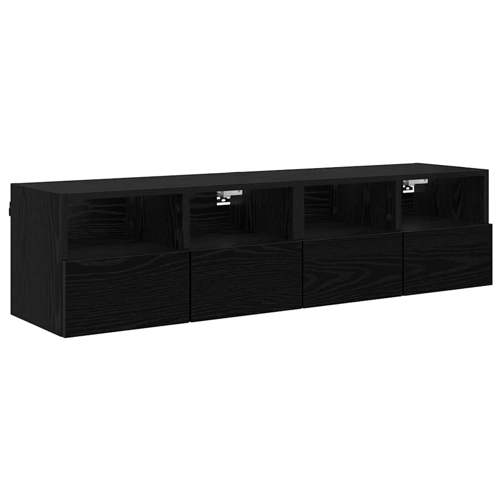 Meubles TV muraux 2 pcs Chêne noir 60 x 30 x 30 cm - XIOS
