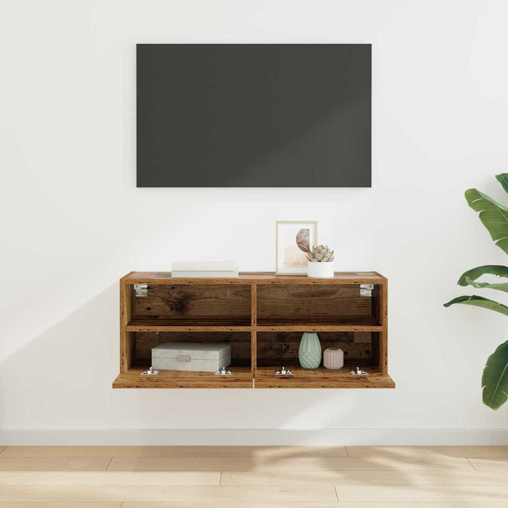Meuble TV mural Bois Ancien 80 x 30 x 30 cm Bois d'ingénierie - XIOS