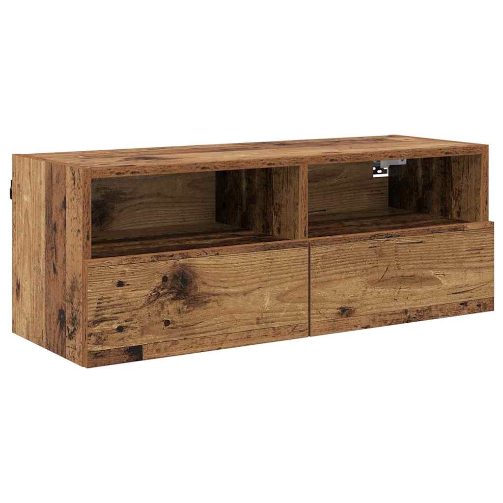 Meuble TV mural Bois Ancien 80 x 30 x 30 cm Bois d'ingénierie - XIOS