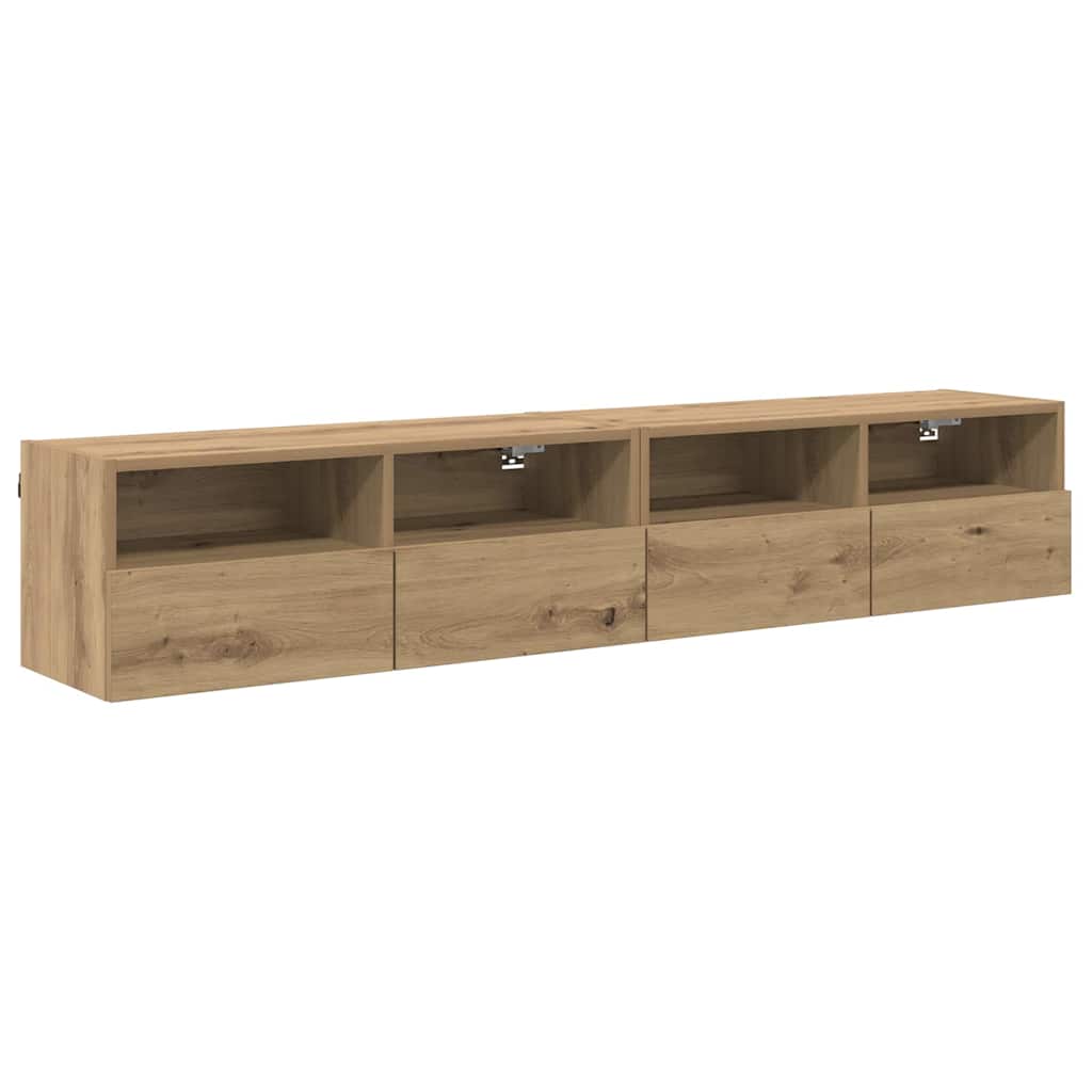 Meubles TV muraux 2 pcs Chêne artisanal 80 x 30 x 30 cm - XIOS