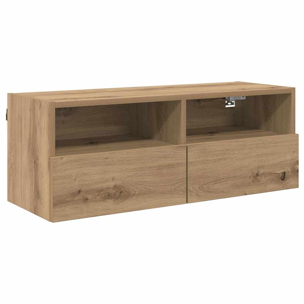 Meubles TV muraux 2 pcs Chêne artisanal 80 x 30 x 30 cm - XIOS