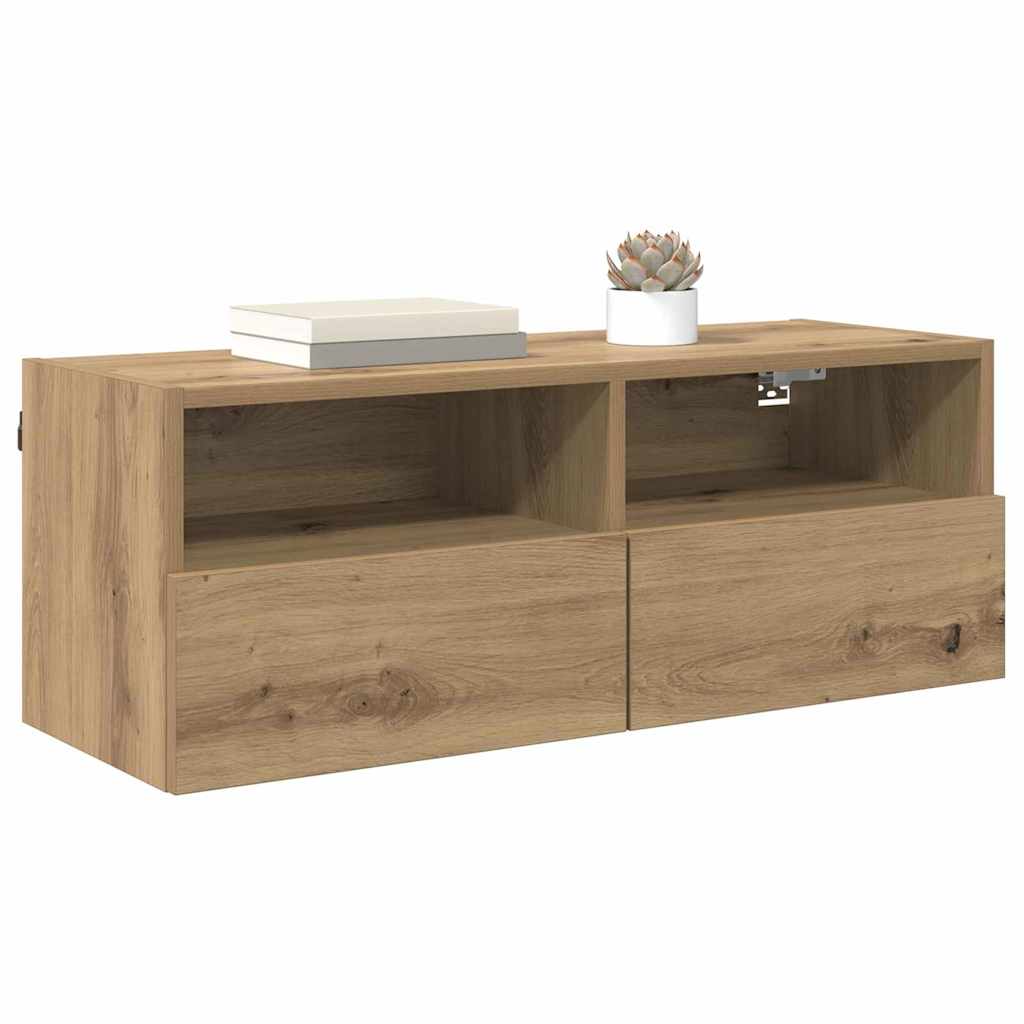 Meubles TV muraux 2 pcs Chêne artisanal 80 x 30 x 30 cm - XIOS